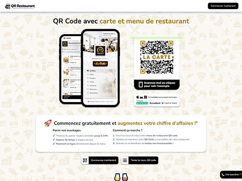 Capture du site QR-restaurant