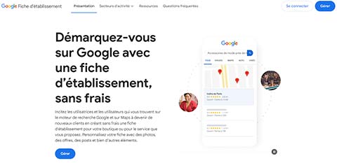 Fiche d'établissement Google